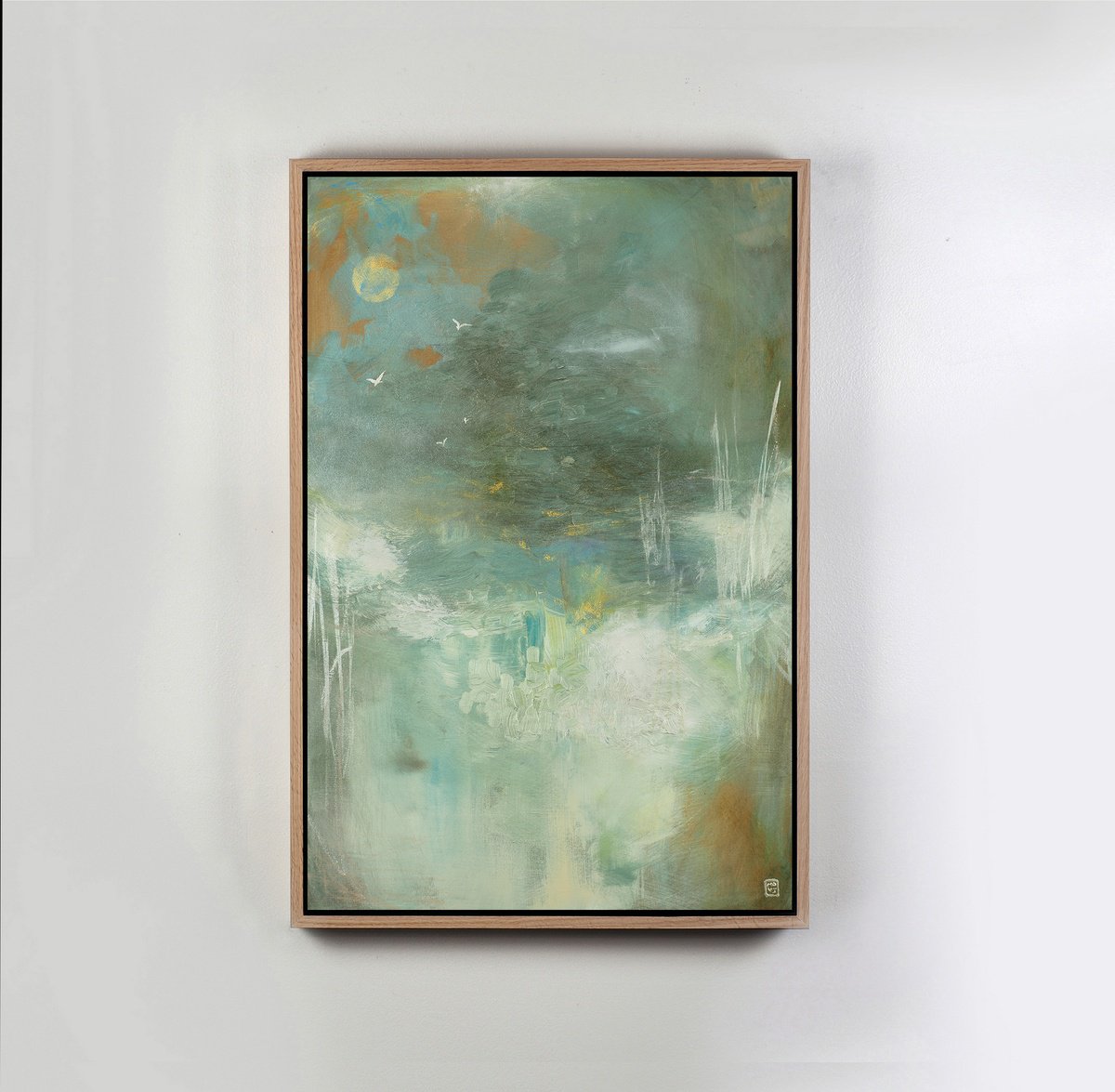 Abstract Acrylic Painting By Novi Lim, 26 X 38", Of The Living Things Ii, Original Artwork