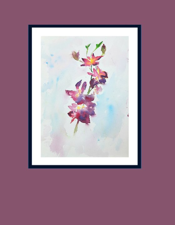 Purple Orchids floral art