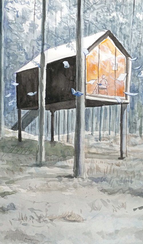 Readers in the huts by paolo beneforti