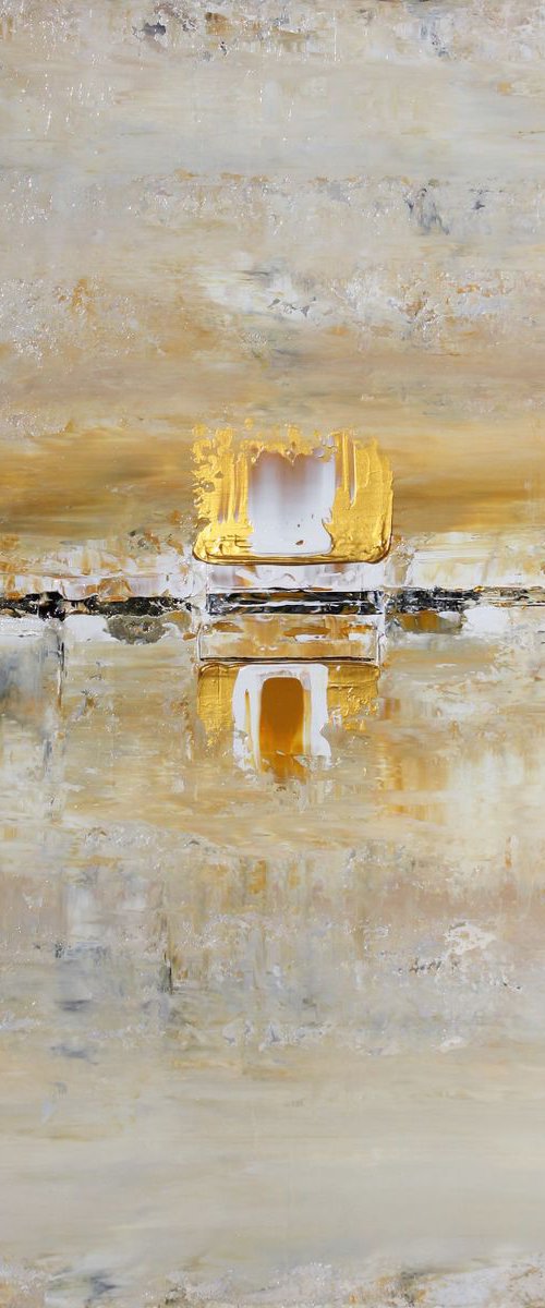 Abstract Gold White Ochre Patterns by Robert Lynn