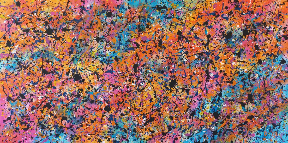 Abstract Acrylic Painting By Max Yaskin, 84 X 43", Celebrity 2 By M.y., Original Artwork