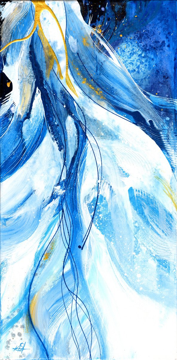 Abstract Botanical Acrylic Painting By Kathy Morton Stanion, 12 X 24", Dreamscape, Original Artwork