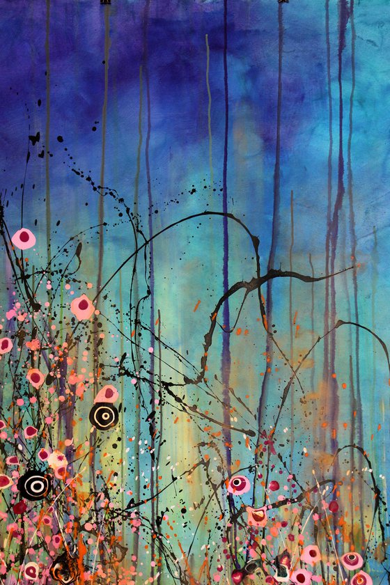 Folie Des Fleurs - Super sized original abstract floral landscape