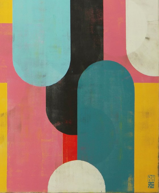 Extra Large Painting - Traffic Pink XL - 180x90cm - Acrylic on canvas - Ronald Hunter -2o