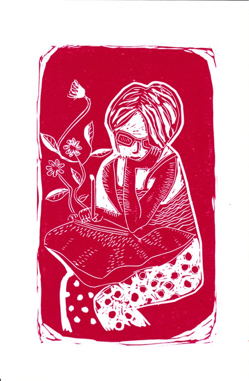 Doodle Girl in Red by Catherine O’Neill