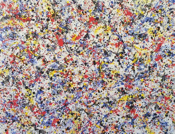 Abstract J. Pollock style acrylic by M.Y.