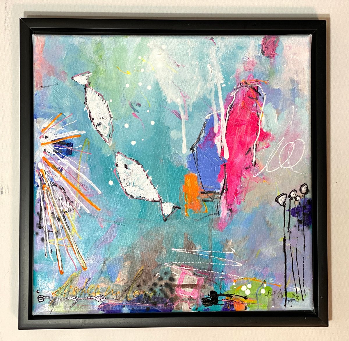 Fishes in Love No.5  (framed) by Bea Garding Schubert