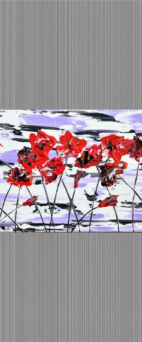 Red Poppies 3 100x40cm by Daniel Urbaník