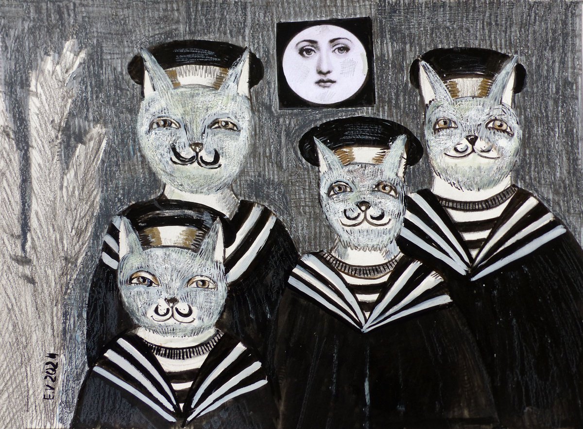 Sailor cats by Elizabeth Vlasova