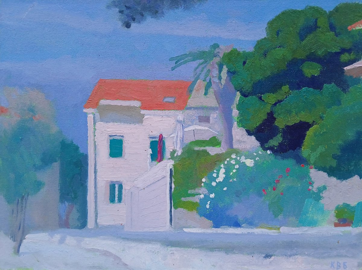 Impressionistic Landscape Oil Painting By Vasyl Koval, 16 X 12", Sunny Day, Original Artwork