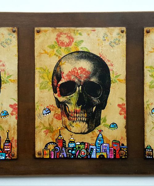 Sky Skulls Cities by Maria Luisa  Azzini