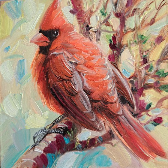 Cardinal bird painting