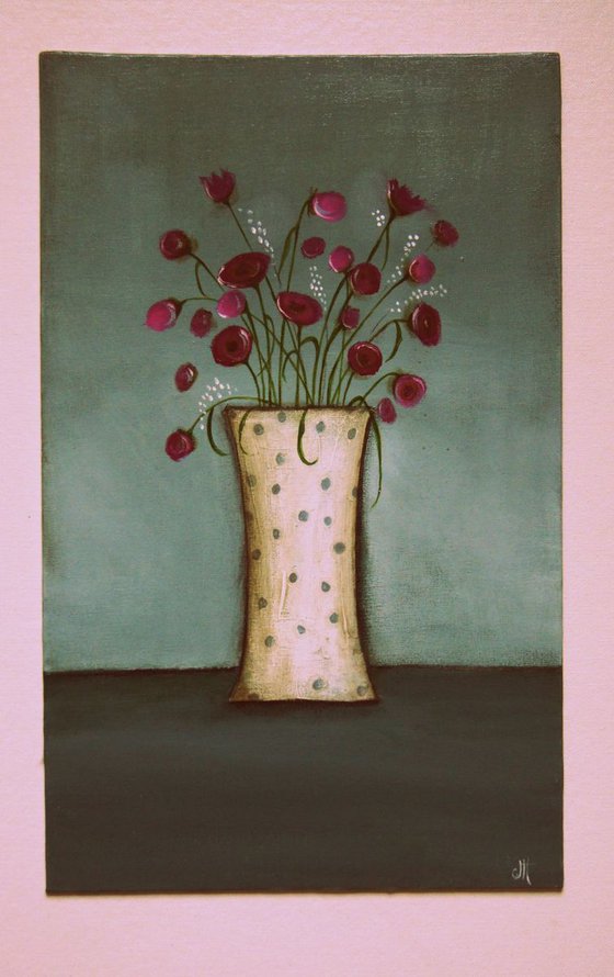 Vintage Vase of Flowers..,