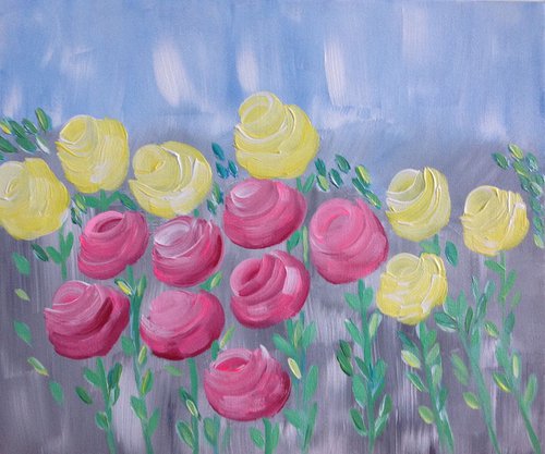 Rose field by Saroj Buch