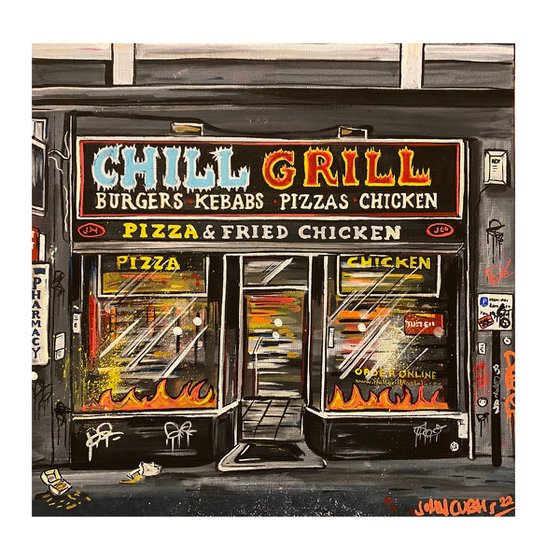 Chill Grill  - Original on canvas board