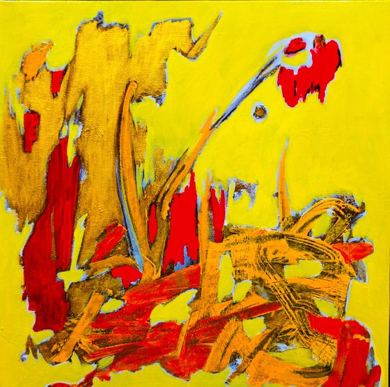Composition with Red, Gold and Yellow.