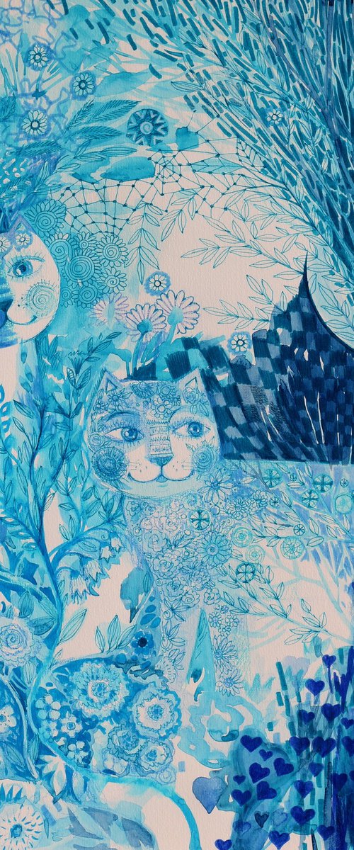 Indigo cats by Oxana Zaika