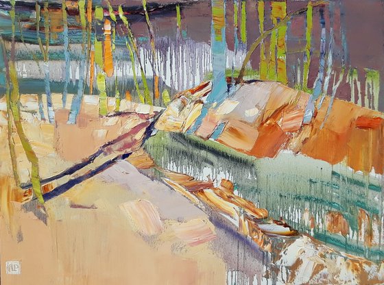 In the sunny forest.