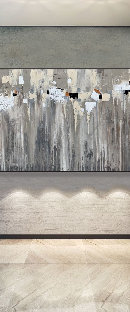 Winds of Change - XL LARGE,  ABSTRACT ART – EXPRESSIONS OF ENERGY AND LIGHT. READY TO HANG! by Julijana Ravbar