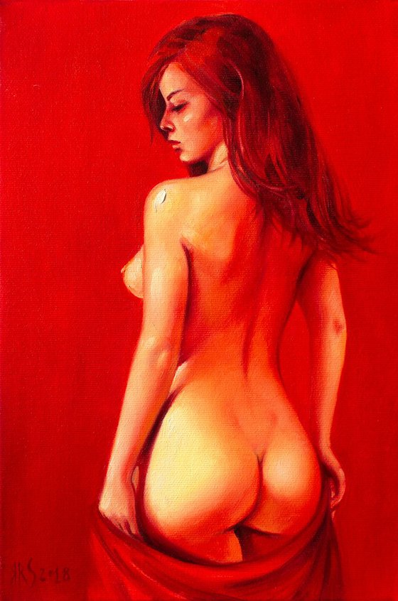 RED (Beautiful girl Oil Painting Portrait)