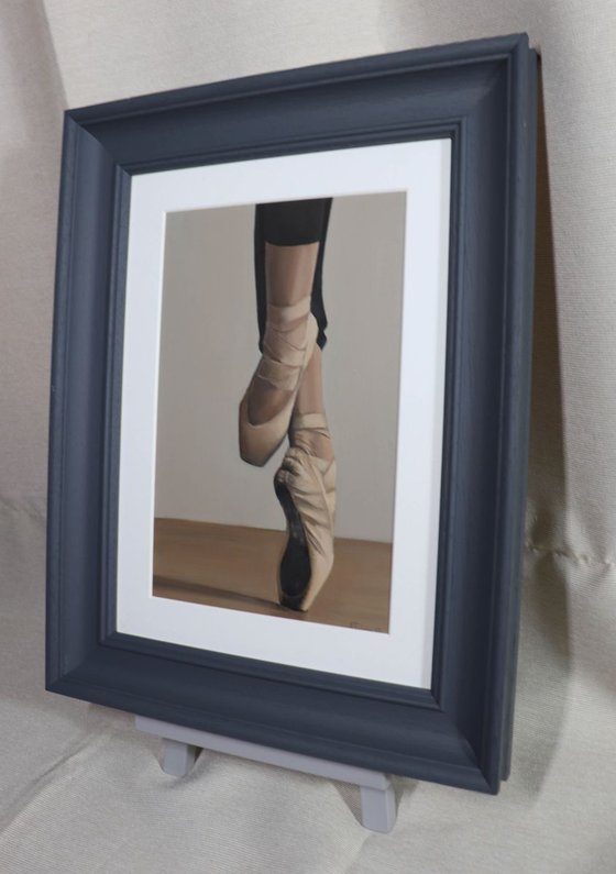 En Pointe, Dance, Ballet Dancer Shoes, Oil Painting, Ballerina, Framed Art