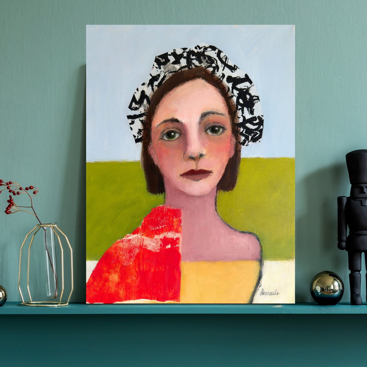 Expressive Portrait Painting By Donna Ceraulo, 12 X 16, Elana, Original Artwork