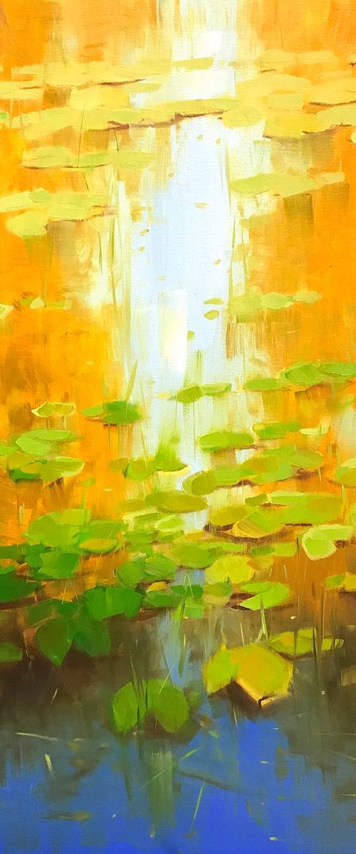 Waterlilies, Original oil Painting, Impressionism, Handmade artwork, One of a Kind by Vahe Yeremyan