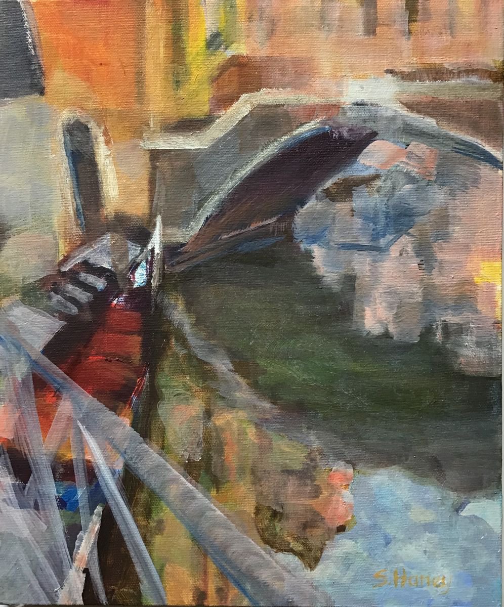 Impressionistic Landscape Oil Painting By Sandra Haney, 12 X 14", San Marco, Original Artwork