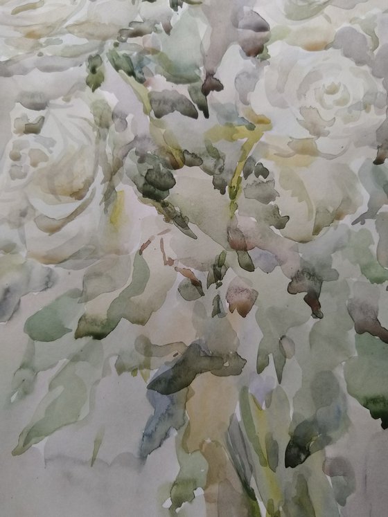 Roses. Original watercolour painting.