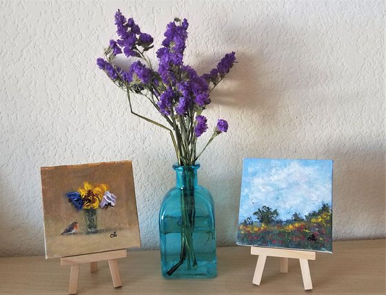 Happy Mini Art # 7/gift idea/free shipping in USA for any of my artworks