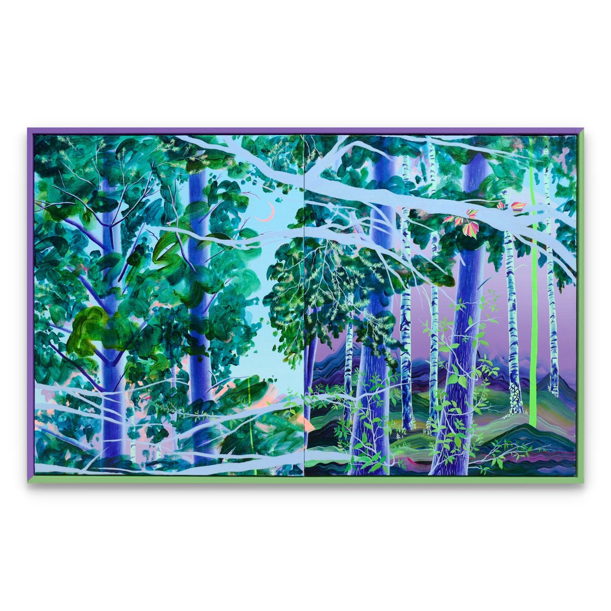 Expressive Landscape Acrylic Painting By Alanna Eakin, 31 X 20, Forever Bound, Original Artwork