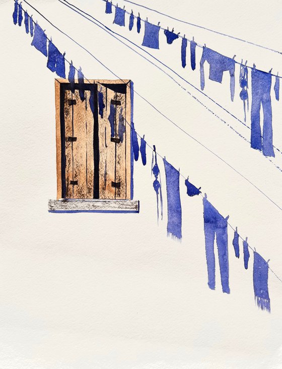 BLUE SHADOWS White Wall