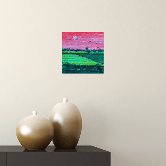 Strawberry Skies II (small 20 cm x 20 cm)