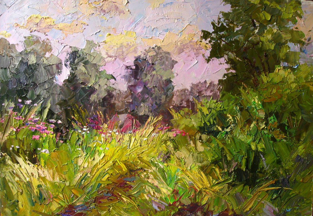 Oil painting Trailway in the grass nSerb11 by Boris Serdyuk