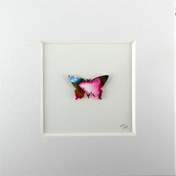 One Pink and Blue Butterfly