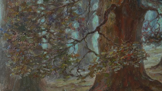 Mysterious Forest From The Fairy Tales Of My Childhood - forest landscape painting