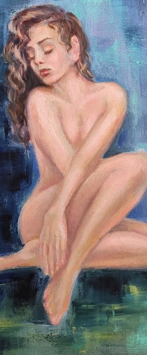 Erotic Art Nude beauty Naked woman by Anastasia Art Line