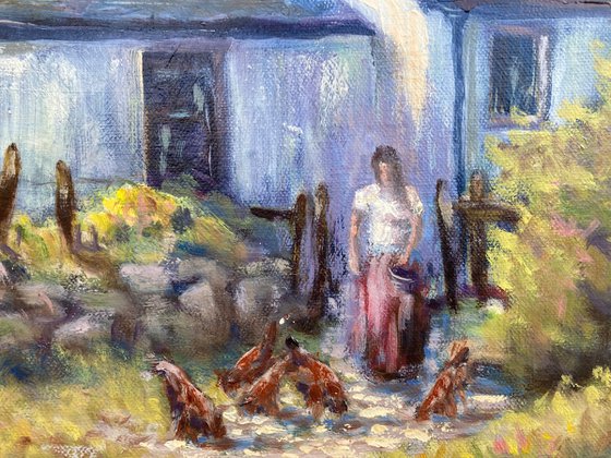 Feeding the hens
