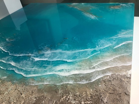 White Sand Beach - Aerial Ocean Painting