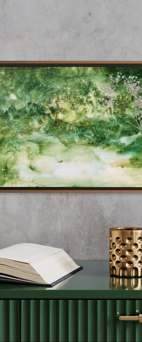 Caverna - green abstract by Isabella Nazzarri