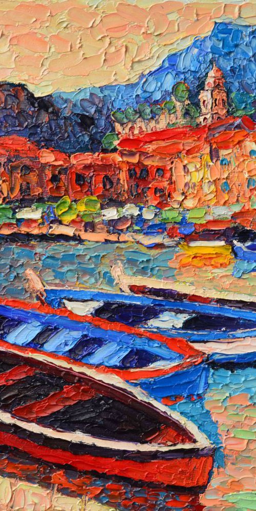 ITALY - PORTOFINO HARBOUR DAWN LIGHT by ANA MARIA EDULESCU