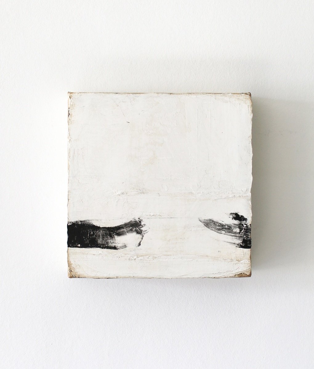 Organic Abstract Acrylic Painting By Stephen Whatcott, 5 X 5", Harbour Wall Ii, Original Artwork