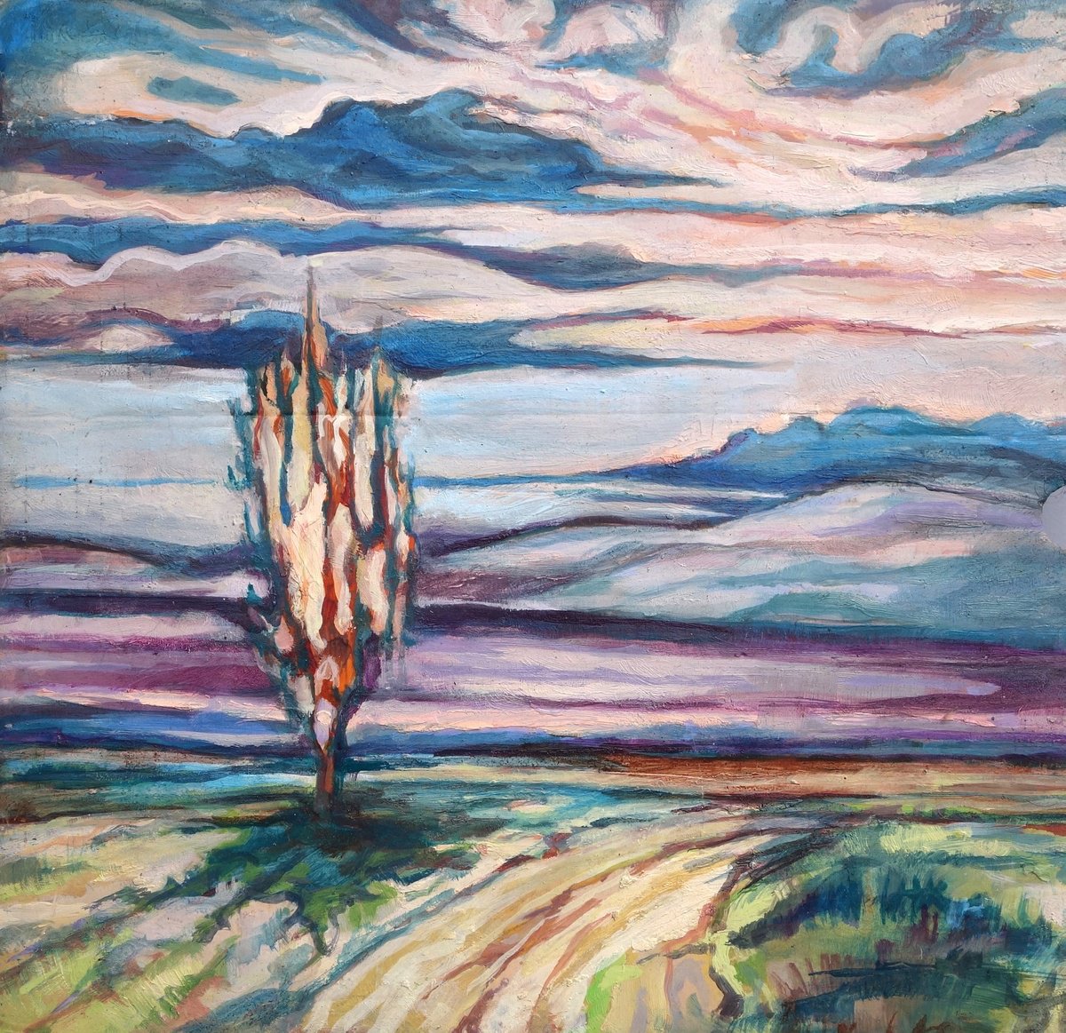 Impressionistic Landscape Oil Painting By Guy Pickford, 13 X 13, Keeping Watch, Original Artwork