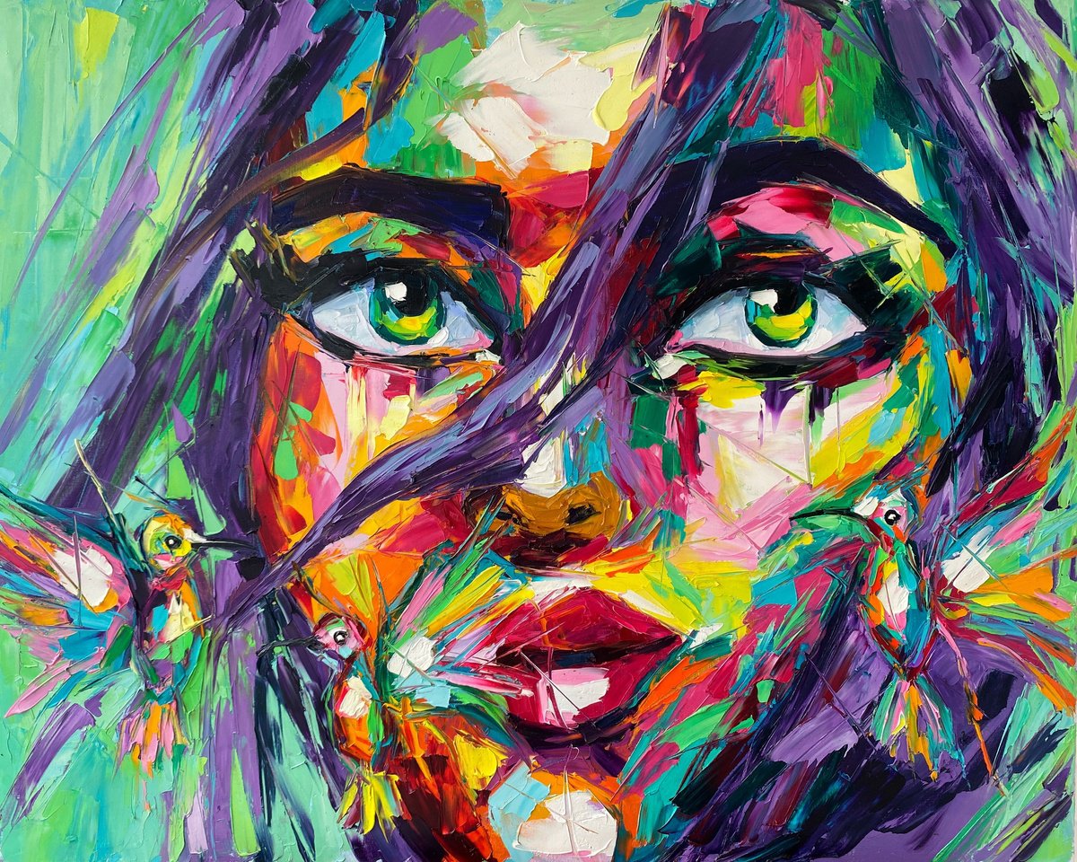 Expressive Oil Painting , Born In The Breeze By Lina Redford, 32 X 26, Artwork For Sale On Artfinder