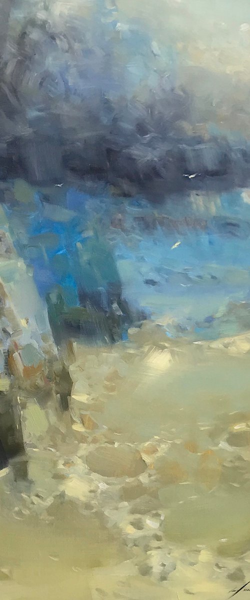 Waves, Seascape Original oil painting, Handmade artwork, One of a kind by Vahe Yeremyan