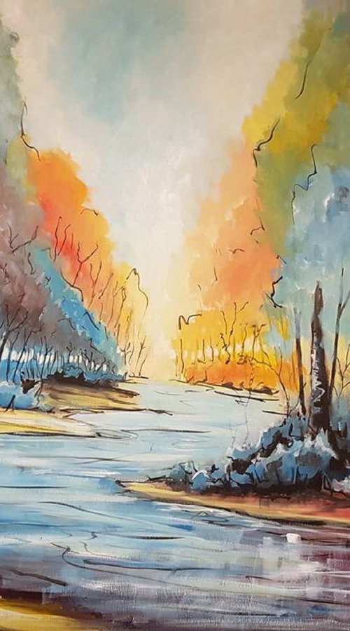 N29 Forest acrylic on canvas 130x100cm by Lukasz Lepik