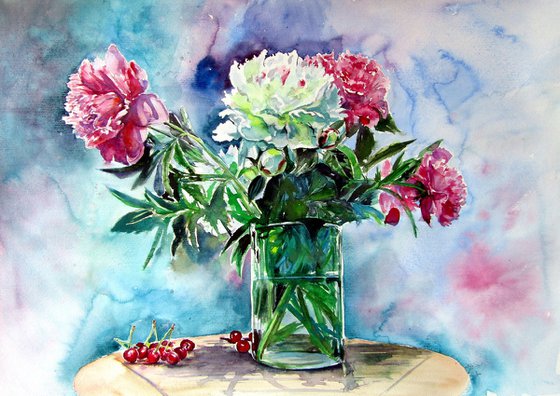 Still life with peony