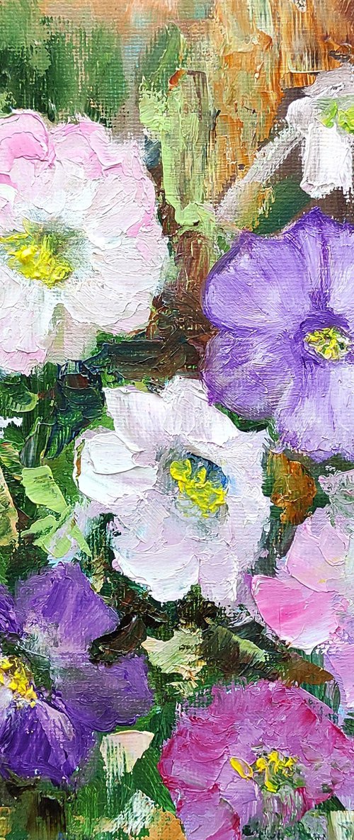 Petunia Flowers Painting by Yulia Berseneva