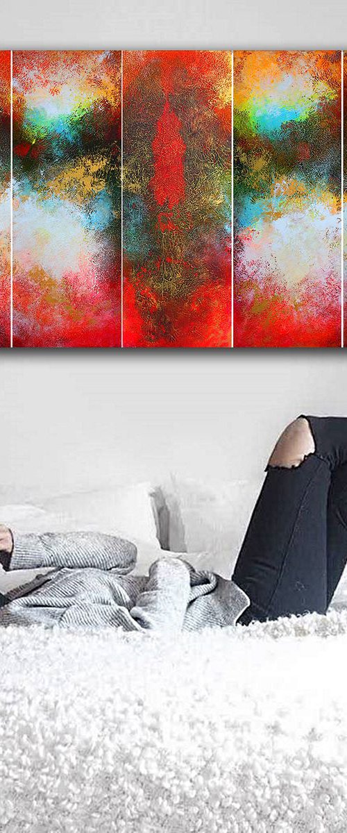210x80cm. / Panoramic Painting  / 7 in 1 / Alex Senchenko © 2019 / City Wings by Alex Senchenko