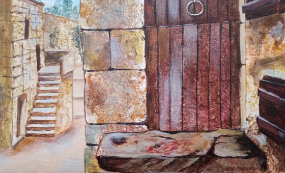 Sunny Street of the Greek city